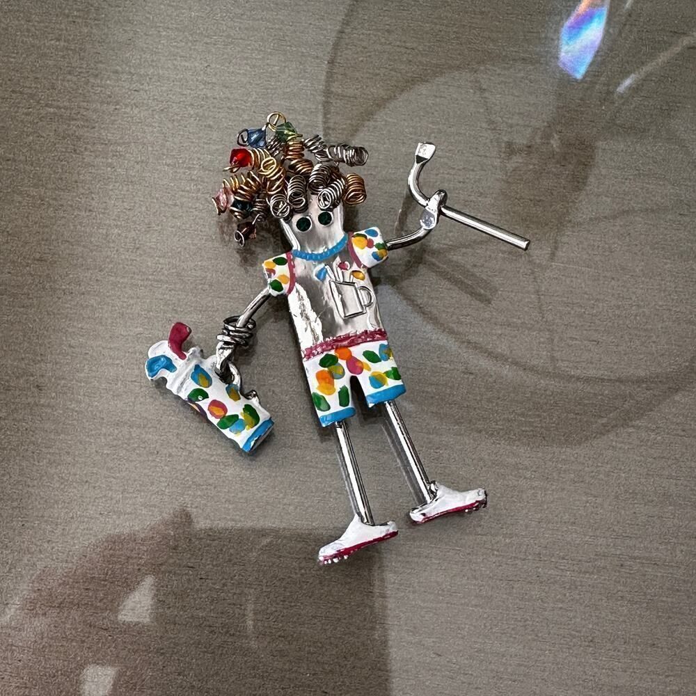 Vintage Ganz Golfer Brooch Pin